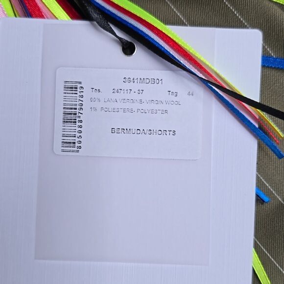 NWT MSGM Khaki Pinstripe Shorts Size IT44 Waist US 30 - Picture 7 of 10